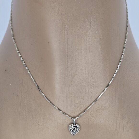 Romantic Silver Heart Pendant 18" Box Chain Necklace Set Hawaii Vintage 925 Gift